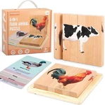 Motgom 4-IN-1 Farm Animal Wooden Puzzle Montessori Toddler Preschool Toys Set. Fixed Price $14.42.