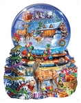 Sunsout Shaped Jigsaw Puzzle; Christmas Snow Globe; 1000 Pieces. Fixed Price $18.60.