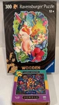 2X Ravensburger Beautiful Birds / Gaming Monsters Dowdle Wood Puzzle Complete. Fixed Price $41.95.