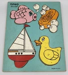 Vintage Playskool For My Bath Wooden Puzzle 4 Pieces 180-07 Made Usa. Fixed Price $6.99.