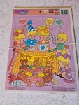 Vintage Quints 5 Times The Fun Golden Frame Tray Puzzle Happy Birthday. Fixed Price $5.00.