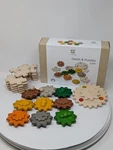 Plan Toys Gears & Puzzles 5394 Sustainable Play Set, Vg (missing 1 Piece). Fixed Price $30.00.