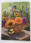 Cobble Hill 275 Piece Puzzle, Summer Bouquet, Bluebird & Flowers Complete. Fixed Price $11.39.