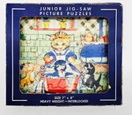 Junior Jig-saw Picture Orig Box + 3 Complete Puzzles Kittens JJ-25 1950S. Fixed Price $25.00.