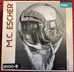 M.c. Escher Self Portrait Buffalo 1000 Piece Jigsaw Puzzle Complete. Fixed Price $20.00.