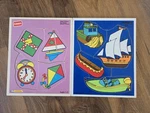 Playskool Wood 4 Puzzles 80 90 Boats And Fun Shapes. Fixed Price $10.00.