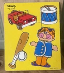 Vtg My Toys Inlaid Frame Tray Wood Puzzle Playskool 180-09 PZ10. Fixed Price $18.00.