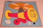 Vintage Playskool Helicopter Childrens Puzzle 10 Pc 330-27 Wooden Tray Guc. Fixed Price $12.88.