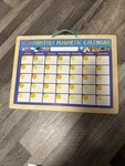 Melissa & Doug Monthly Magnetic Calendar Wood Hinged Folding 134 Magnets #3788. Fixed Price $24.00.