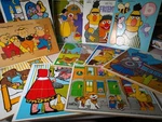 Vtg 70-80S Playschool Pick Wooden Puzzles Sesame Scooby Cinderella Snow White. Fixed Price $10.00.