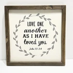 Rustic Wooden Wall Sign "love One Another John 13:34 Bible Verse. Fixed Price $11.99.
