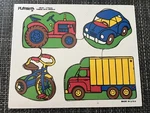 Vintage 1982 Playskool Things With Wheels Wooden Piece Puzzle 180-04. Fixed Price $12.99.
