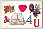 C1910'S Puzzle My Heart Pines & Short For You Unposted Antique Postcard. Fixed Price $9.98.
