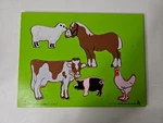 Vintage Judy/instructo Wooden Puzzle 1975 Farm Animals Pcs J040010. Fixed Price $17.99.