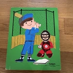 Vintage Playskool Wooden Little Leaguer Baseball Player Puzzle Made Usa. Fixed Price $26.00.