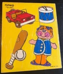 Vintage Playskool Wooden Puzzle 19?? My Toys 4 Pieces 180-09. Fixed Price $7.00.