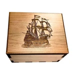 Pirate Ship Hurricane Wooden Puzzle Box Spin. Fixed Price $114.95.