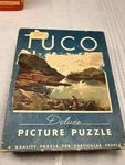 Vtg Tuco Deluxe Picture Puzzle Mountain Lake Mother Children Thick Pieces 1940S. Fixed Price $29.95.