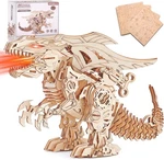 3D Diy Wooden Puzzle Walking & Roaring Mechanical Dragon Rmoka Sound Battery Opp. Fixed Price $49.99.
