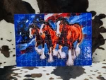 Clydesdale Horses Flag 120 Piece Custom Handmade Jigsaw Puzzle. Fixed Price $17.99.