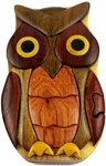 Owl Handcrafted Carved Intarsia Wood Puzzle Box Jewelry Trinket. Fixed Price $28.68.