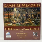 Sunsout Campfire Memories 1000 Pc Jigsaw Puzzle 16 X 34" Geno Peoples Hunting. Fixed Price $19.99.