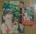 Vtg Pre-teen Puzzle Americana Boy Red Bathing Suit & Dog Swim 350PC Fairchild. Fixed Price $21.50.