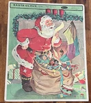 Vtg 50S Santa Claus Frame Tray Puzzle Whitman Christmas Sack Of Toys #4424 Mcm. Fixed Price $16.99.