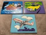 Vintage (1999) Judy Instructo Wooden Puzzle Lot Of 3-CAR, Tugboat And Ship, Jet. Fixed Price $29.99.