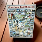 New Puzzle American Lighthouses White Mountain 1000PC 24X30 Marine Co. Fixed Price $13.98.
