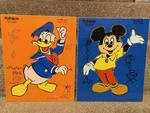 Vintage Playskool Wooden Puzzles Walt Disneys Mickey 190-5 Donald Duck 190-2. Fixed Price $19.99.