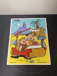 Playskool Wood Tray Puzzle #340-2 Fred And Barney Arrive 17 Pieces Usa Made 1980. Fixed Price $6.49.