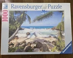 Ravensburger Puzzle 1000 Piece Palm Tree Tropical Beach 27"X20" New Sealed. Fixed Price $13.49.