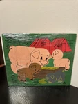 Vintage Playskool Wooden Puzzle Pigs #175-1. Fixed Price $15.00.
