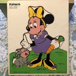 Vtg Playskool Minnie Mouse Thumper Wooden Tray Puzzle 190-16 Walt Disney Usa. Fixed Price $6.99.