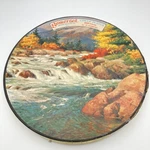 Vtg Circular Jigsaw Puzzle Woodland Stream Milton Bradley Somerset Autumn Fall. Fixed Price $23.70.