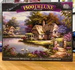 Roseart Jigsaw Puzzle; Swan Cottage; By Sung Kim; 1500 Pcs. Fixed Price $10.95.