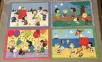 Vtg 1980S Peanuts 100 Pcs (glued) Puzzles # 4350-1, 2, 3,4 Mb W/boxes Usa. Fixed Price $15.99.