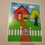 Vintage 1988 Playskool 5-PIECE Wooden Puzzle Home Sweet #186-20. Fixed Price $6.29.