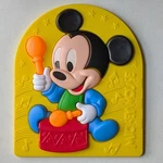 Vtg Mattel Disney Mickey Mouse Toddler Baby With Drum Plastic 3-D Tray Puzzle. Fixed Price $19.97.