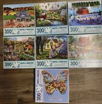 Lot Of 7 "bits And Pieces" 300 Jigsaw Puzzles Complete - BP2. Fixed Price $44.00.