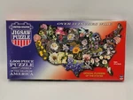 Tdc Flowers Of The States Puzzle Usa Shaped 1000 Pc 31 Inch. Fixed Price $18.00.