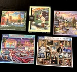 5 Jigsaw 1000 Piece N.y. Springbok White Mt. Runlycan Complete. Fixed Price $52.95.
