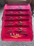 Hasko De Luxe Lap Trays - (5) Red Haskelite Oriental Serving Tv. Fixed Price $14.99.