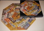 Assembled United Plates Of America Springbok Octagon Puzzle Antique Old License. Fixed Price $25.00.