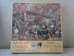 Sunsout Barnyard Chickens By Lori Schory 500 Piece 18" X 24" Puzzle. Fixed Price $19.99.