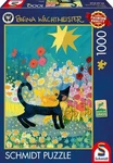 New Schmidt Jigsaw Puzzle 1000 Pieces Wachtmeister Cat In Sea Of Blossoms. Fixed Price $25.99.