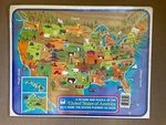 Vintage 1968 Whitman United States Of America Picture Map Puzzle Frame Tray Nos. Fixed Price $18.70.
