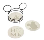 Disney Parks Mickey Mouse Icon Dessert Plate Set With Caddy Home Collection Nib. Fixed Price $59.94.
