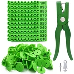 100PCS Cattle Ear Tags Numbered 001-100 Laser Printed Livestock With Plier. Fixed Price $31.30.
